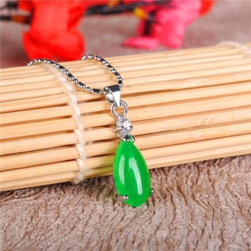 Natural Green Jade Pendants Hand Carved Jadeite Pendant Fine Necklace for Women Men Fashion Jewelry Chain Accessories