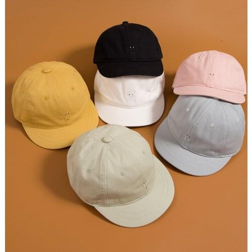 2019 New High Quality Short Brim Cotton Baseball Cap Solid Color Adjustable Snapback Men Women for Hats