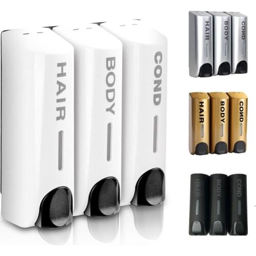 Single/Double/Triple 350ml Soap Dispenser Wall-mount Shower Bath Shampoo Dispenser Liquid Soap Container Bathroom Accessories