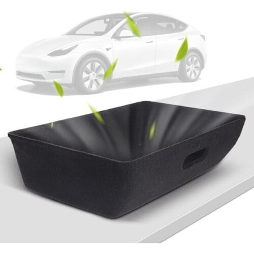 Car Under Seat Storage Organizer Tray Black Storage Drawer Box Suitable for Model Y Auto Accessories