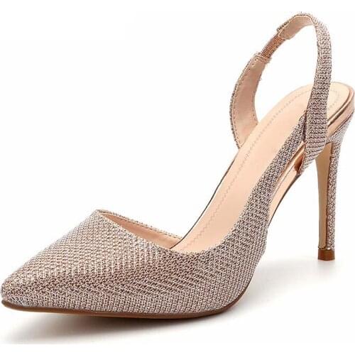 Origin Brand Newest Design Thin High Heeled Pumps SANDAL Bling Ladies Dress Dance Outside Slippers Office Buckel Women Shoe