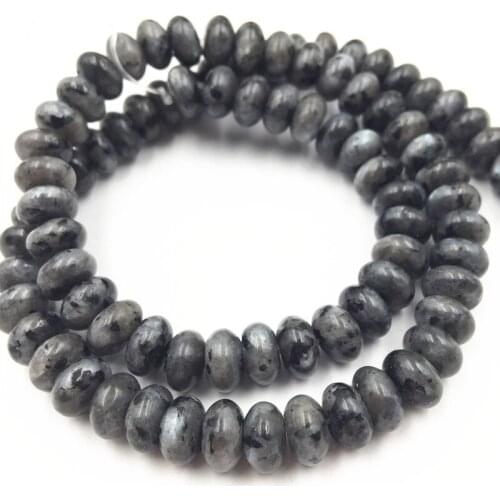 Black Natural Labradorite Stone Abacus Loose Beads for Jewelry Making DIY Bracelet Necklace 5x8mm Rondelle Findings 15inch A262
