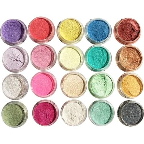 20 Pcs/set Pearlescent Powder Manual DIY Jewelry Filler Crystal Mud Epoxy Resin Color Dye Pigment Soap Making Tool Dropshipping