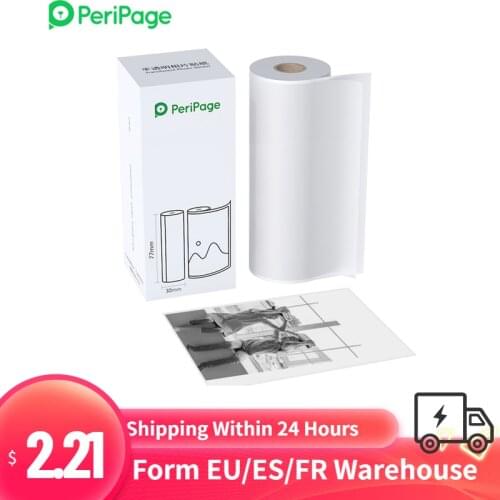 PeriPage 56 x 30mm Translucent Photo Stickers off white Adhesive Thermal Paper Roll Sticky Paper Waterproof for PeriPage A6/A8
