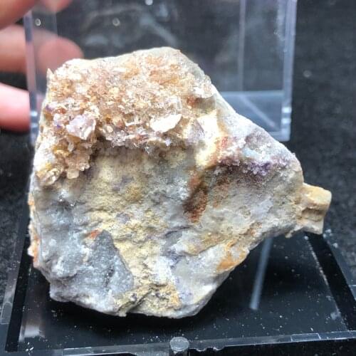 Natural fluorine aluminum gypsum mineral stone decoration crystal geological teaching specimen collection ornaments (send box)