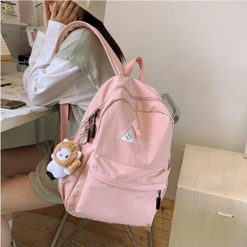 Student Light Nylon Backpack Cute Women School Bag Teenage Girl Harajuku Backpack Kawaii Female Fashion Bag Book Lady Luxury