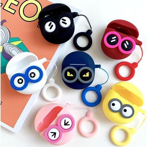 Cute Soft Silicone Case for Oneplus Buds Case TWS Bluetooth Headphone Dustproof Shockproof Protective Cover with Finger Ring