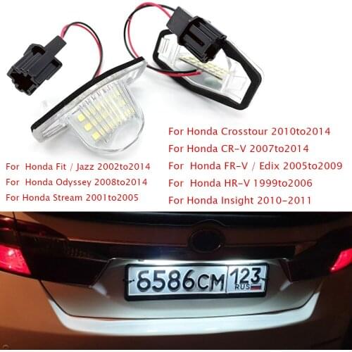 18 LED Number License Plate Light For Honda CRV 2008 Jazz Fit For Crosstour FR-V/Edix HR-V Insight for Odyssey Stream 5D DXY
