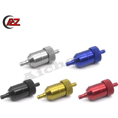 ACZ Universal 8mm CNC Aluminium Petrol Gas Fuel Filter Cleaner For Motorcycle Pit Dirt Bike ATV Quad Inline Oil Gas Fuel Filter