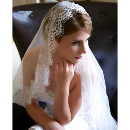 V142 One layer Simple Long Lace 1.5*3 meter Wedding veil bridal wedding accessories