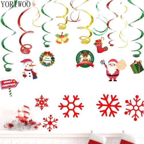 YORIWOO Santa Claus Hanging Swirl Merry Christmas Decorations for Home DIY Craft Gift Xmas Tree Ornament Garland New Year 2021