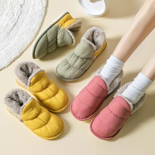 Women Warm Slippers Ladies Home Soft Comfort Shoes Indoor Bedroom Slipper Winter Female Footwear 2021 Slip on Cotton Flats