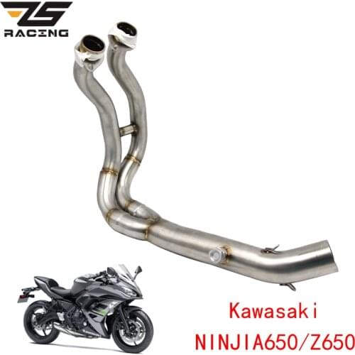 ZS Racing Motorcycle Exhaust Middle Pipe Full System For Kawasaki NINJIA650 Z650 2018 With Sensor