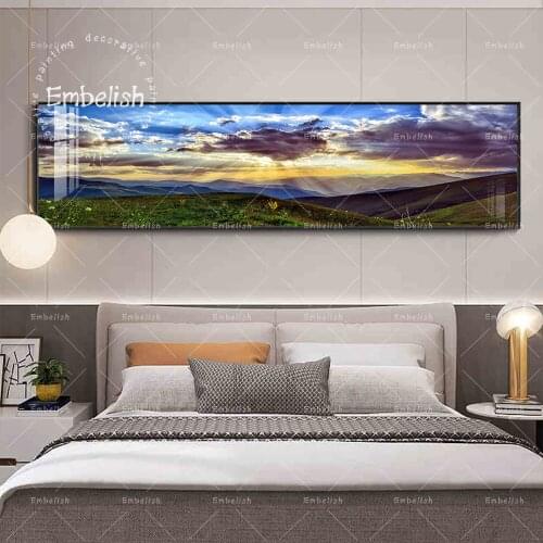 1 Pieces Modern Artworks Landscape Wall Art Pictures For Living Room Mountains And Sky Posters Modern Home Decor Canvas Painting