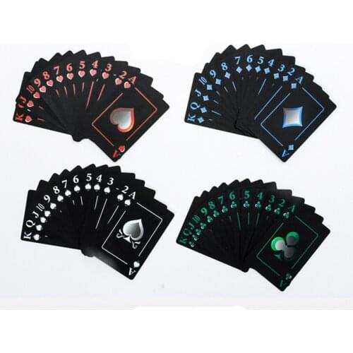 2 set/lot Black Plastic Playing Cards Black Elf Poker Celebrity Poker Cards Waterproof Playing Card Paper Box