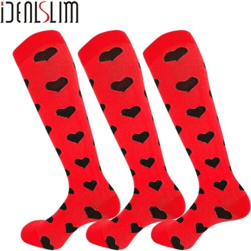 IDEALSLIM 3 Pairs Graduate Pressure Running Socks Plantar Fasciitis Socks Varicose Veins Leg Relief Pain