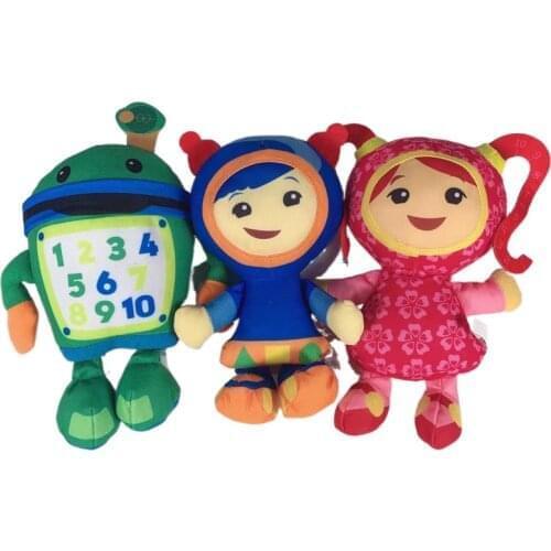 3Pcs/Set Cartoon Team Umizoomi 22cm Figures Bot Geo MILLI Soft Plush Pillow Dolls Cute Stuffed Toys Gifts For Children