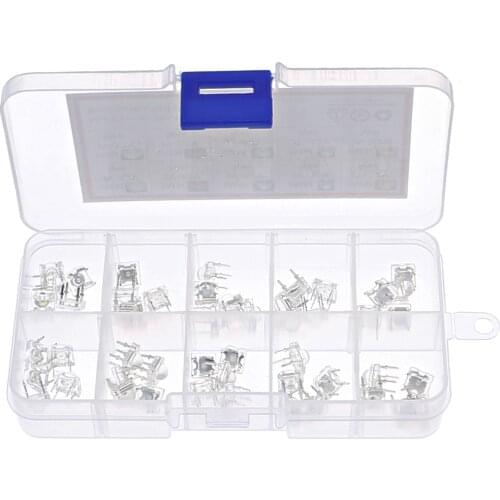 50pcs 5mm LED Piranha Light Emitting Diode Lamp Assortment Kit set White Red Green Blue Yellow Bright Color