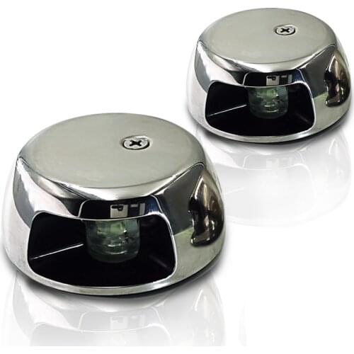 12VDC Waterproof IP67 Marine Boat Yacht Stainless Steel Green Starboard and Red Port LED Navigation Lights