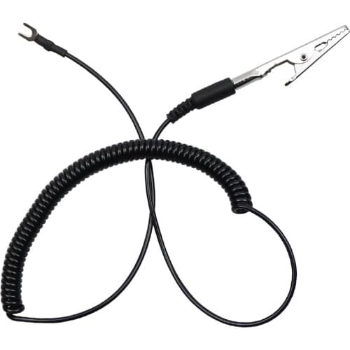 1.5 Meter Anti static Spring Grounding Wire Clamp Earth Cable Alligator Clip to U Type Terminal for TS80/TS100 Soldering Iron