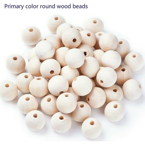 20mm Natural Spacer Ball Wooden Beads Necklaces for Women Jewelry Making Charm Unfinished Diy Round Wooden Beads