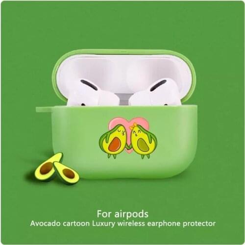 Cute Avocado Cartoon Case For Apple airpods Pro case Cover Soft Green Silicone Protective Earphone Airpods Coque For Air pods 3