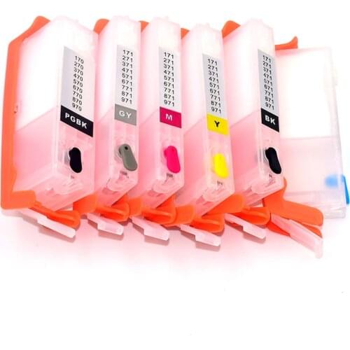 6 Color PGI-370 CLI-371 Refillable Ink Cartridge for Canon PIXMA MG7730 MG6930 TS9030 TS8030 with ARC Chip