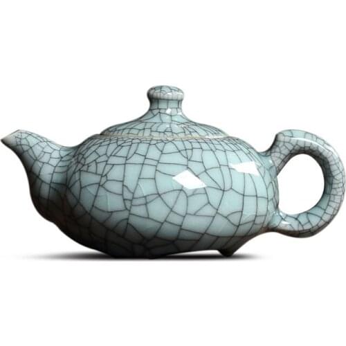 Teapot ceramic Kung Fu teapot single pot Geyao ice crack tea tea pot Longquan celadon handmade filter tea pot