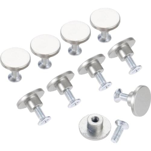 10pcs Round Knobs Mini Handles Button Pulls Silver 12*5mm w/screws Kitchen Drawer Cabinet Door Furniture Cupboard Simple Design