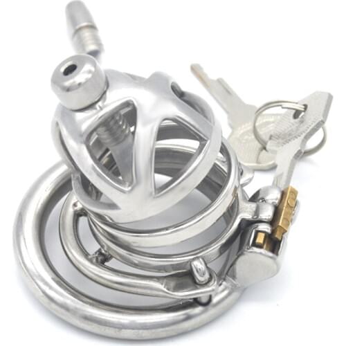 Stainless Steel Male Chastity Device Stealth Lock Cock Cage Fetish Barbed Anti-off Ring Sex Products for Men G242E