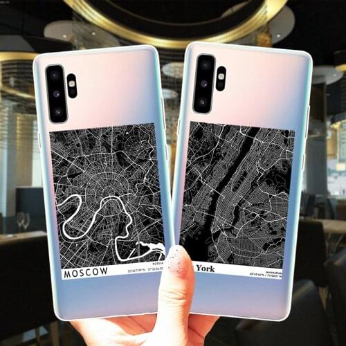 Moscow World City Travel Map Soft Silicone Phone Case Cover For Samsung NOTE 20 Ultra 5G 10 Pro Lite 9 8 J3 J5 J7 J4 J6 Plus