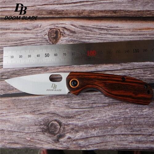 Wooden handle hunting outdoor tools EDC multi-function survival portable folding knife camping picnic fishing tools