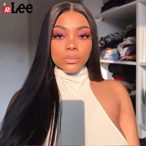 Transparent Lace Wigs Brazilian Straight Human Hair Wigs Lace Front Wig Pre Plucked 180 Density 13x4 Lace Front Human Hair Wigs
