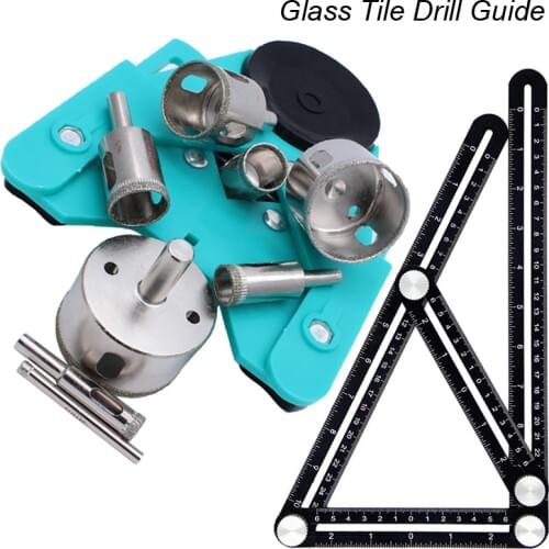 4-83mm Drill Chuck Vacuum Base Sucker with 3-50mm Diamond Drilling Guide Tile Glass Drill Bit Fit Tile Glass Hole Saw Locator