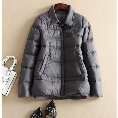 SEDUTMO Autumn Slim Duck Down Coat Women Fashion Warm Jackets Winter Casual Black Pocket Parkas ED1620