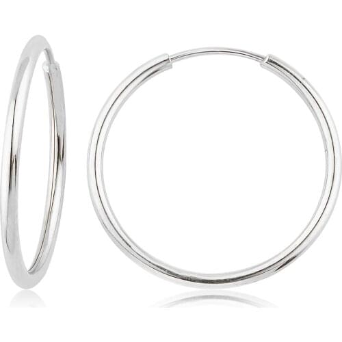 14k Hoop Earrings White (1st Model 3rd Size) W4E35007