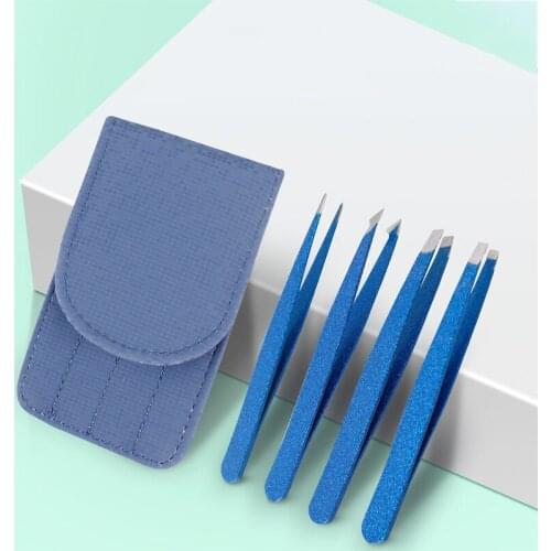 4Pcs/Set Curved Straight Eyebrow Tweezer Eye Hair Beauty Slanted Puller Stainless Steel Eye Brow Clips Hair Removal Makeup Tool