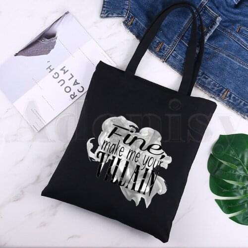 Shadow and Bone Fine Make Me Your Villain Large Capacity Storage Handbag Shoulder Bag Tote Reusable Student Bookbag