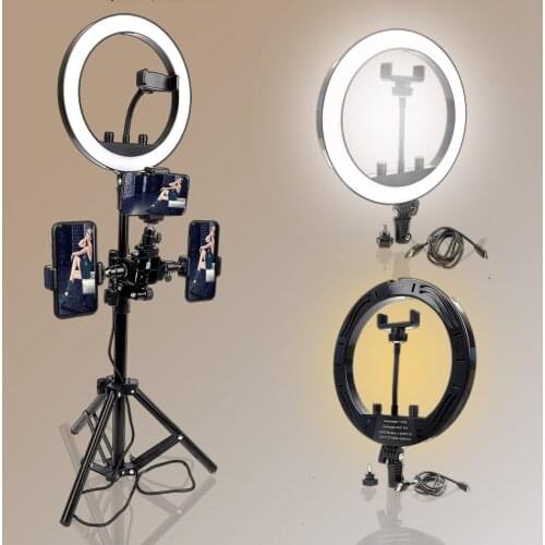 Dimmable LED 26cm Selfie Ring Light Studio Photography Photo Fill Ring Lamp with Tripod for iphone Smartphone Makeup Video Live