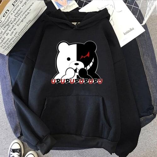 Monokuma Upupupupupu Hoodie Danganronpa - Despair Sweatshirts Women Pullover Unisex with Sleeve Print Fashion Hot Tops Clothes