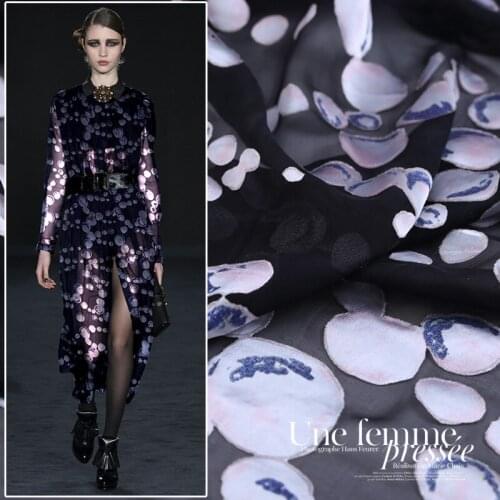 Thin silk burnout lustrine fabric 8mm see-through silk fabric meter wedding dress jacquard fabric wholesale silk cloth