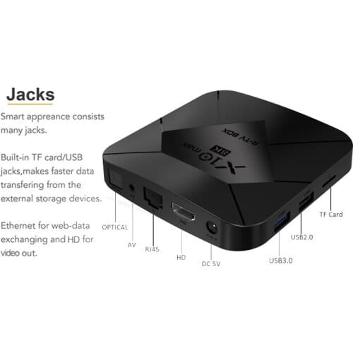 R-TV BOX x10 max amlogic s905x3 android 9.0 quad core 4gb ram 32gb 128gb rom dual wifi bt 100m lan 8k tv box