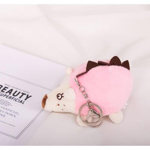 Easy-carrying High Simulated Hedgehogs Plush Pendant Keychain for Car