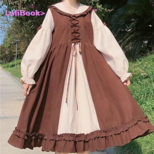 Lolibook Spring Lolita Dress Womene Elegant Patchwork Kawaii Party Dress Female Streetwear Japanese Style Sweet Korean Dress