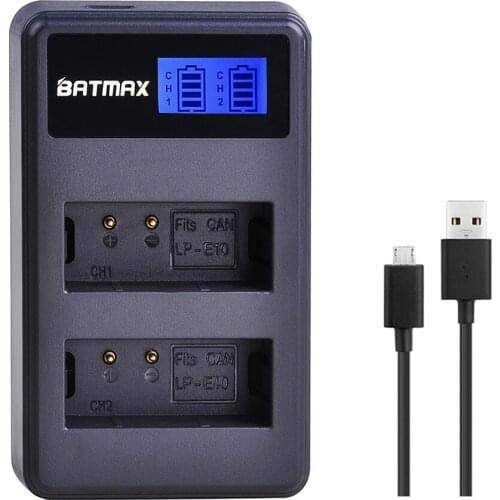 1Pc LCD USB Dual LP-E10 LPE10 LP E10 Battery Charger for Canon 1100D 1200D 1300D Rebel T3 T5 KISS X50 X70 Camera Batteries