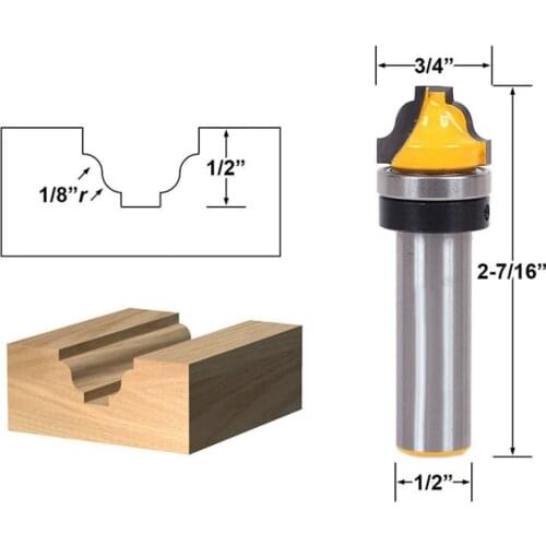 1PC 1/2" Shank Faux Panel Roman Ogee Router Bit door knife Woodworking cutter - C3 Carbide Tipped
