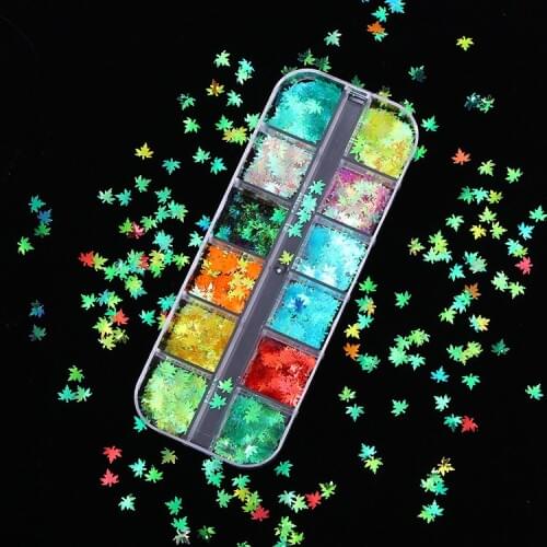 12 Colors Nail Art Sequins Laser Ultra-thin Shaped Butterfly Transparent Sequins for DIY Decorative Nail Art Skills Accessories
