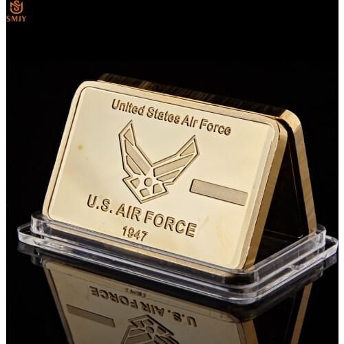 1974 USA Air Force Weapons F-16 Fighting Falcon Gold Plated Military Challenge Metal Bullion Bar Collection For Gifts
