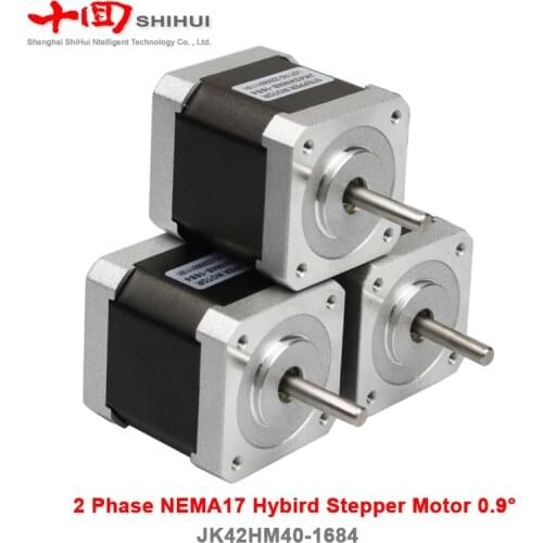 2 Phase NEMA17 Hybird Stepper Motor 0.9 Degree 3.3kg.cm/33N.cm 1.68A 2.8V 4-Lead Engraving Machine DIY 3D Printer CNC Kit
