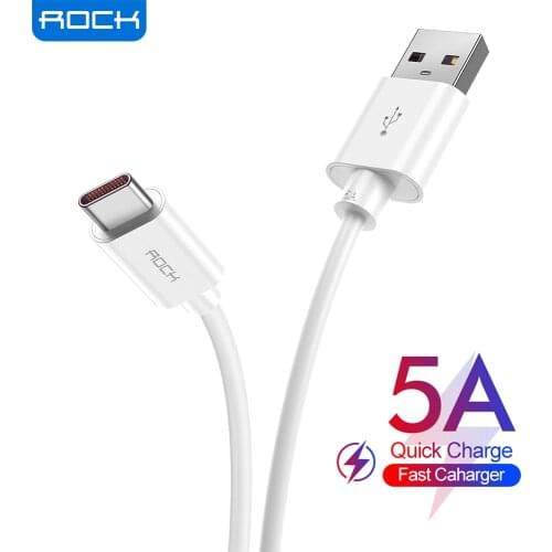 2PCS/Lot ROCK USB Type C Cable For Samsung S9 S8 Fast Charging Type-C Mobile Phone Wire USB C Cord For Xiaomi Redmi Note 7 8 10